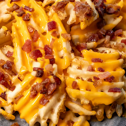 Waffle Fries with Cheese and Bacon